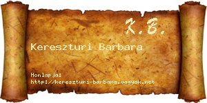 Kereszturi Barbara névjegykártya