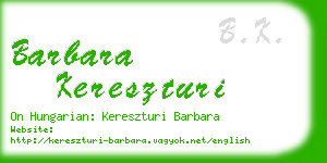 barbara kereszturi business card